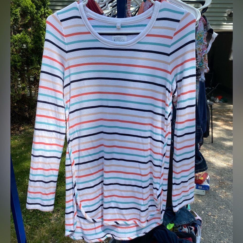 Market & Spruce - Zansia Curved Hem French Terry Knit Top